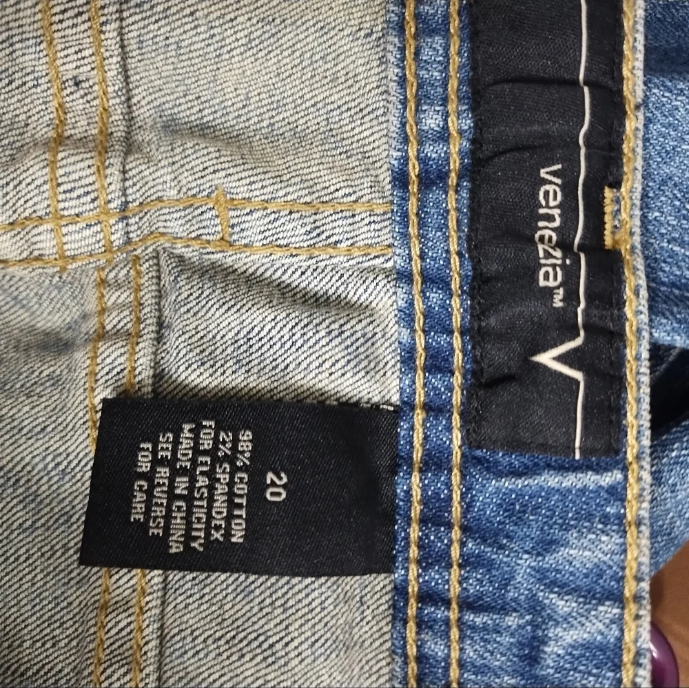 Venzia Plus Size Stretch Bootcut Blingy Front Preppy Boho Festival Jean 20‎